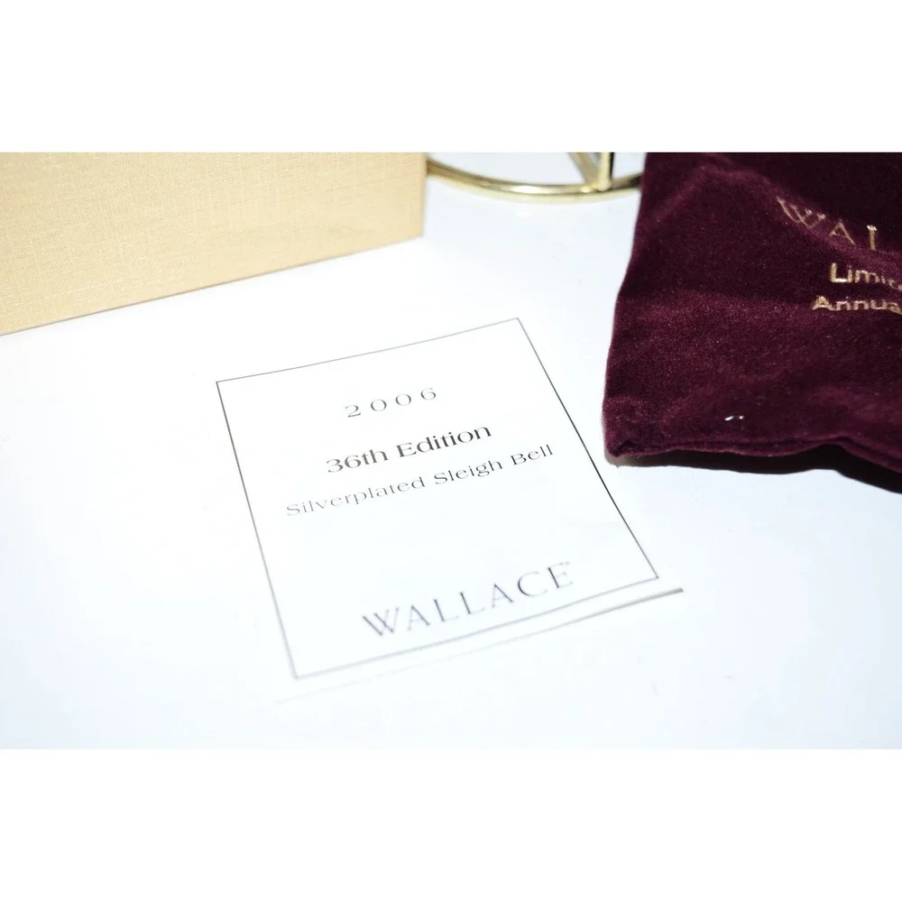 Wallace Silversmiths 2006 Silver Plate Sleigh Bell Ornament 36th Edition